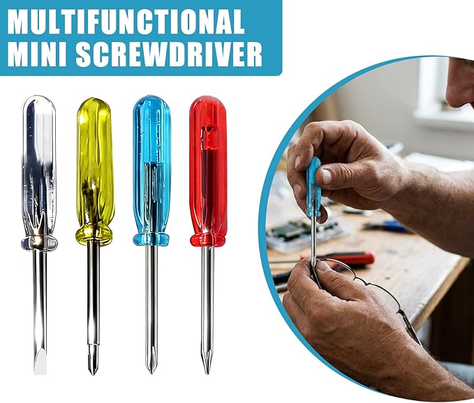 24 Set Mini Tape Measure Pocket Screwdriver Keychain Kit, Screwdriver Set for Party Favors Adults, Small Tool Pouch with Mini Screwdriver Measure Tape for Christmas Adult Party Favors