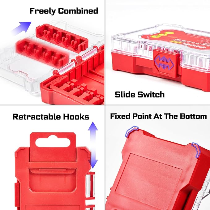 40Pieces Impact Screwdriver Bits Set, Magnetic S2 Steel Phillips/Square/Torx Insert Power Bits Tips,Impact Bit Holder with Storage Box Case