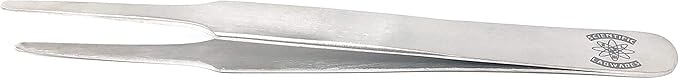 Stainless Steel Lab Forceps with Straight Flat Tips
