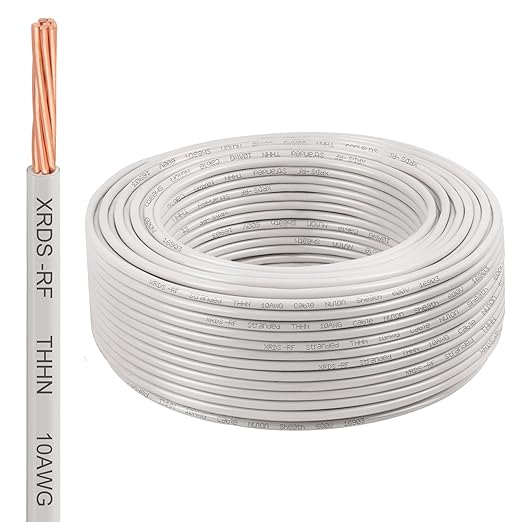 10AWG THHN Wire 200FT ??Electrical Building Wire Stranded Bare Copper Conductor with PVC and Nylon Insulation, Heat and Oil Resistant Cable