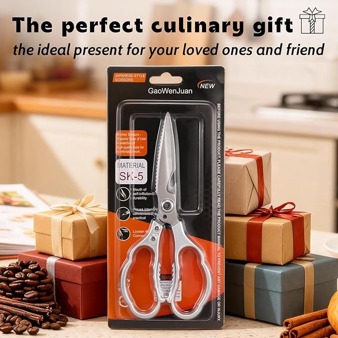 Kitchen Shears & kitchen* scissors All Purpose | kitchen gadgets-Heavy Duty Stainless Steel Meat Poultry Food Scissors, Dishwasher Safe for Home and Kitchen Essentials, Utensils, Gadgets, Accessories