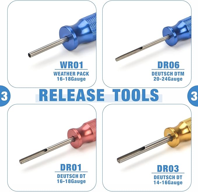 IWISS iCrimp KIT-DC02 Wire Crimping Tool Kit for Deutsch Connectors and Weather Pack Terminals with Connector Removal Tools