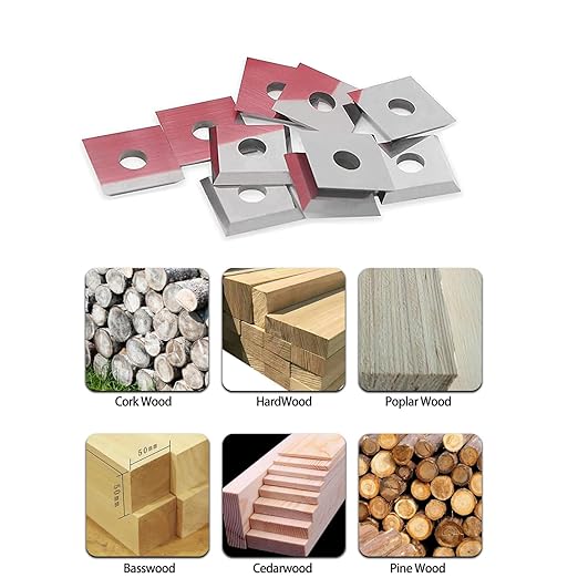 10PCS 12x12x1.5mm(Thickness) Carbide Inserts Cutters for Slab Flattening Router Bit, 4-Cutting Edge(Reversible), Standard Square Replacement Blade for Surfacing Router bit