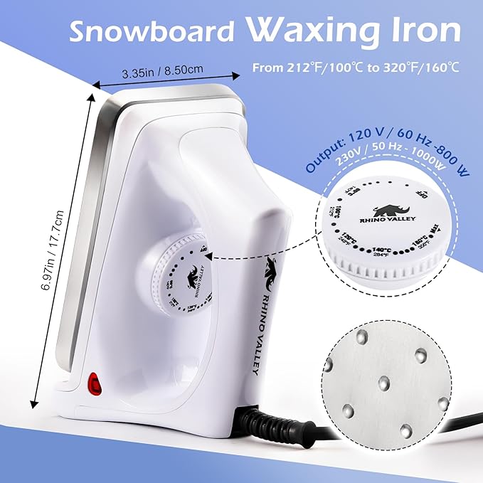 Ski Snowboard Tuning and Waxing Kit, 13/15 PCS Ski Wax Kit with 120V Waxing Iron, Snowboard Repair Kit Tuning Equipment with Universal Wax, Scraper, Ptex, Brush, Heavy Duty Carry Case