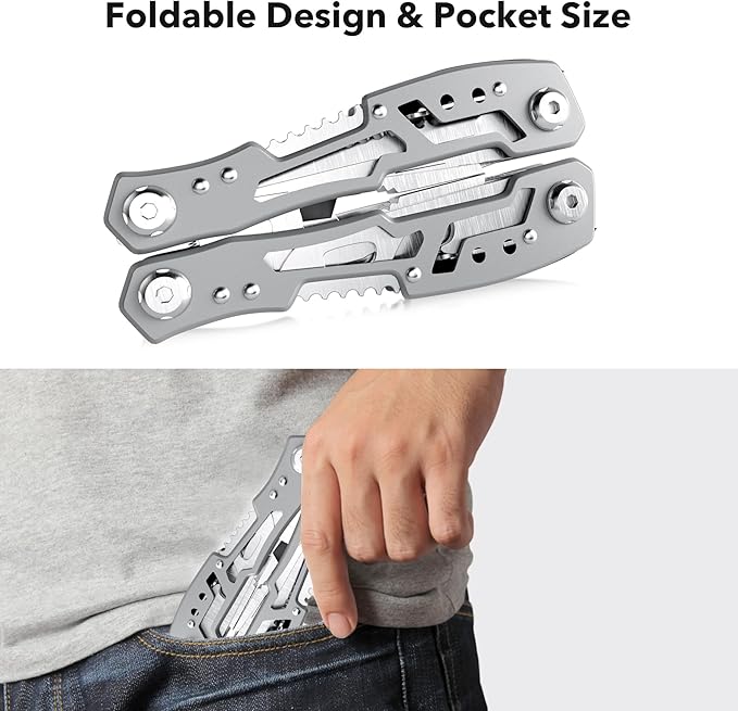 14-In-1 Multitool Pliers竊똏remium Portable Multi Tool 竊똷ith Safety Locking Professional Stainless Steel Multitool Pliers Pocket Knife,Apply to Survival, Camping, Gifts for Dad Husband Boyfriend