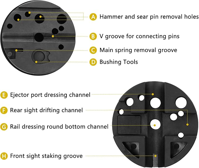 Pridefend Punch Set,Brass Punch Set and Roll Pin Punch Set Made of Solid Material Including Steel Pin Punch Set and Bench Block, Hammer with Detachable Heads,Punch Set with Portable Storage Case