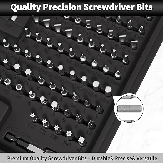 ENERTWIST 228 Pcs Screwdriver Bit Set, CR-V 1/4" Hex Shank Includes Rare Security Bits, Nut Drivers, and Magnetic Bit Holder, Ultimate Driver Set with Sturdy Tool Box