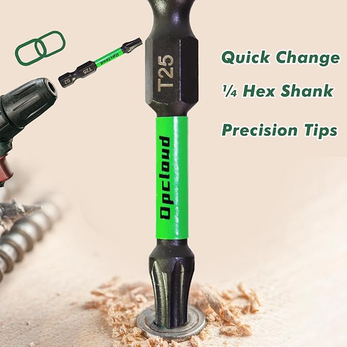 T25 Impact Screwdriver Bit Set, 41 Pieces 2?쒾2 Steel Magnetic Security #25 Torx Tips Driver Power Bit Set with Extension Impact Bit Holder