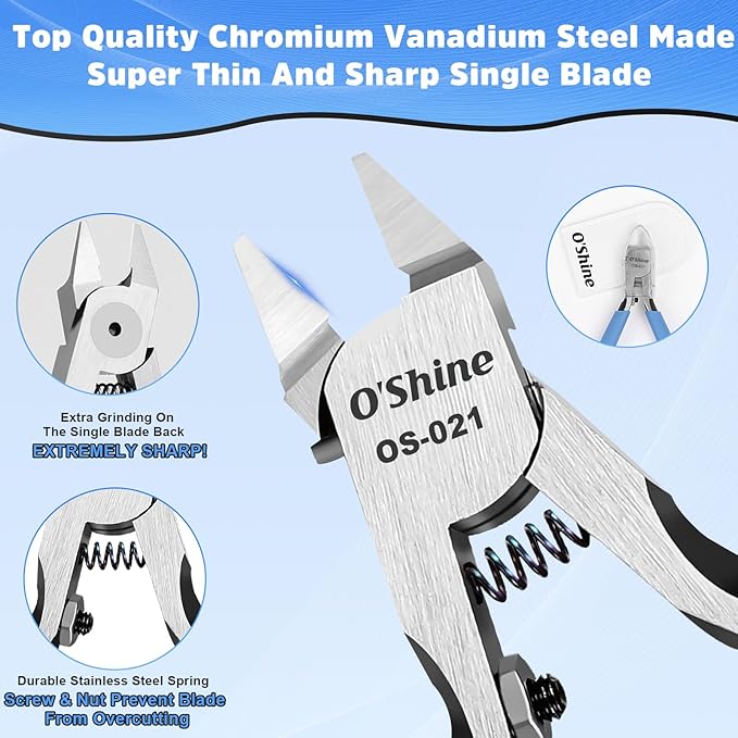 O?셎hine Ultimate Single-edged Sprue Cutter, Super Thin & Sharp Model Snips For Plastic Models, Single Blade Gunpla Gundam Model Nippers & Hobby Model Clippers, w/A Plastic Sheath & A Leather Sheath
