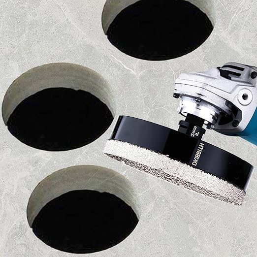 DKIBBITH 6" Dry Diamond Core Drill Bit, Tile Hole Saw for Ceramic Porcelain Granite Quartz Marble Tiles Stone Brick Glass Block with 5/8-11 Thread Fit Angle Grinders, 152mm Black