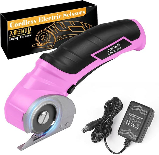 Stocking Stuffer for Women Gifts - Cordless Electric Scissors Cardboard Cutter Power Tools for Men Heavy Duty Box Shears with Safety Lock for Cardboard, Crafting, Carpet, Leather