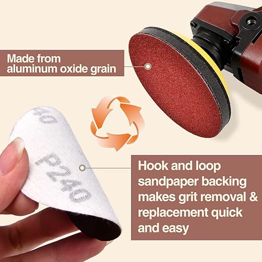 SPEEDWOX 100PCS Sanding Discs 3 Inch Hook and Loop Sandpaper 80/100/180/240/600/800/1000/1200/2000/3000 Grit Sander Disc Sanding for Sanders Drill Grinder Rotary Tools Attachment Woodworking