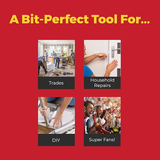 MEGAPRO짰 NHL짰 Team Edition Multi-bit Screwdriver | Officially Licensed NHL짰 Gear | Durable, Ergonomic, Pro-Grade Screwdriver (Calgary Flames짰)