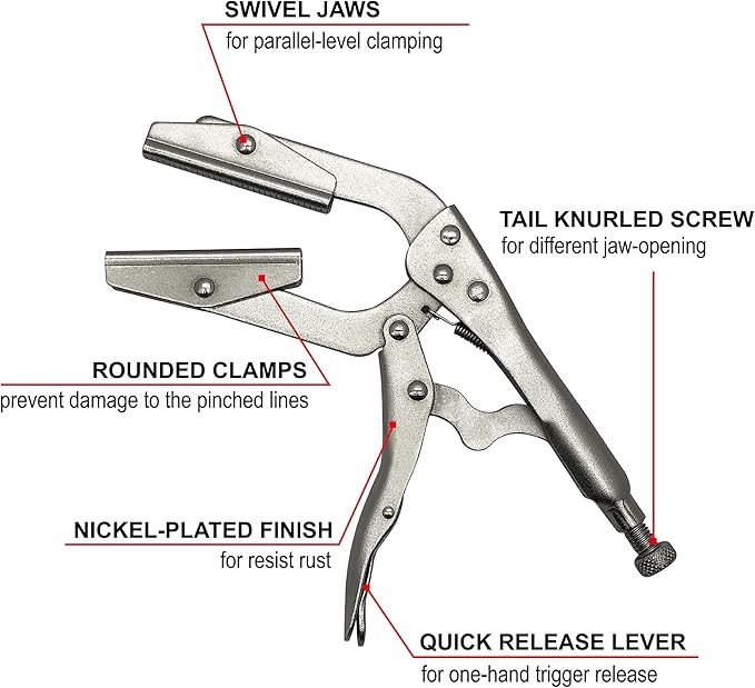Radiator Hose Pinch Off Pliers, 10.5 inches, 2-1/4" Max Opening