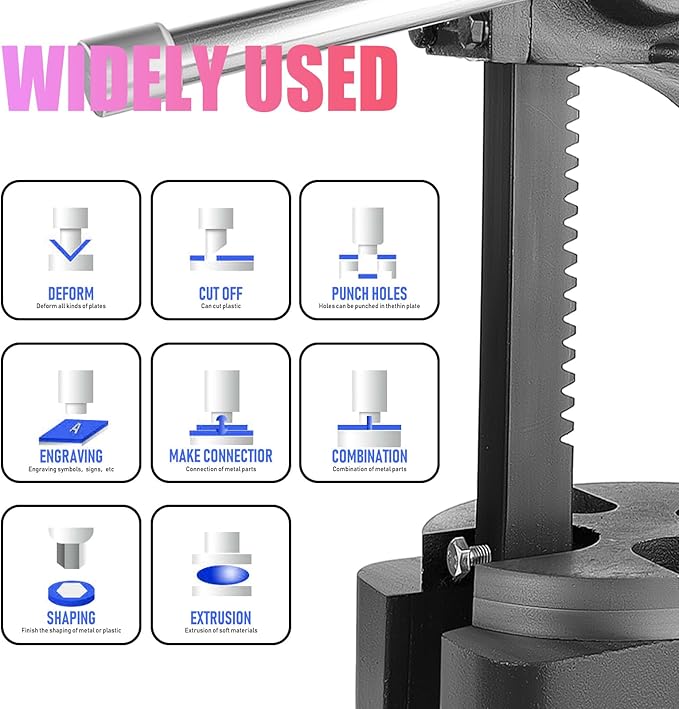Heavy Duty 1 Ton Arbor Press, Manual Arbor Press, 8.5" Maximum Height, Cast Iron Desktop Press for Bending, Stamping, Forming, Stretching (1 Ton Black)