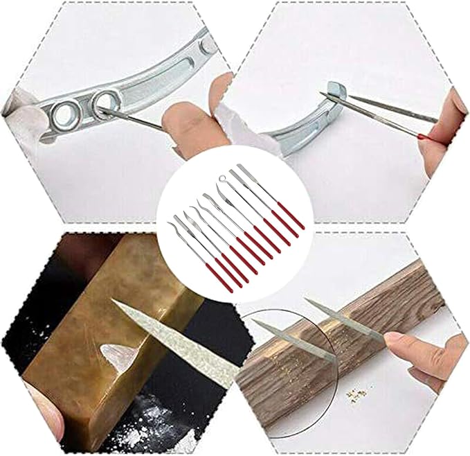 10pcs Mini Heteromorphic Diamond Needle Files,Packed in Synthetic Leather Case,for high Precision Sanding Work on Wood,Plastic,Metal and Jewelry Carving