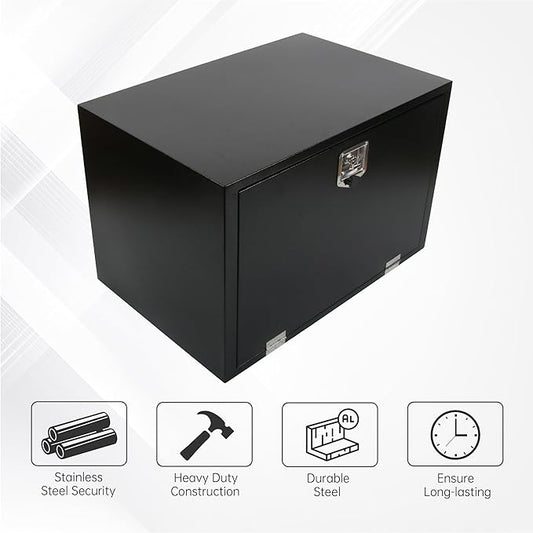 36 Inches Steel Underbody Tool Boxes竊똇eavy Duty Flatbed Tool Box with Lock and Key, Black (36" *24 "*24")
