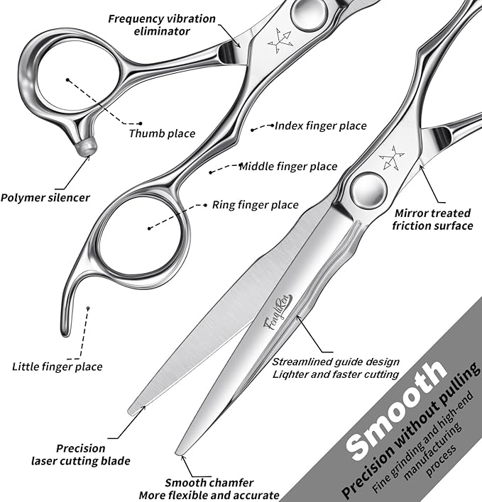High-end Professional Extremely Very Sharp Barber Hair Cutting Scissors Hairdresser Shears For Hair 6.3 Inch Haircut Scissor Made Of Stainless Steel For Hairdressing Salon and Home Use