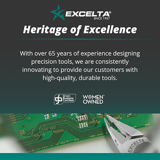 Excelta M-2A-SA Miniature Straight Tapered Flat Pointed Tweezer, Neverust Stainless Steel, 2.8 Inch, for Labels & SMD Components, Swiss Made, Professional