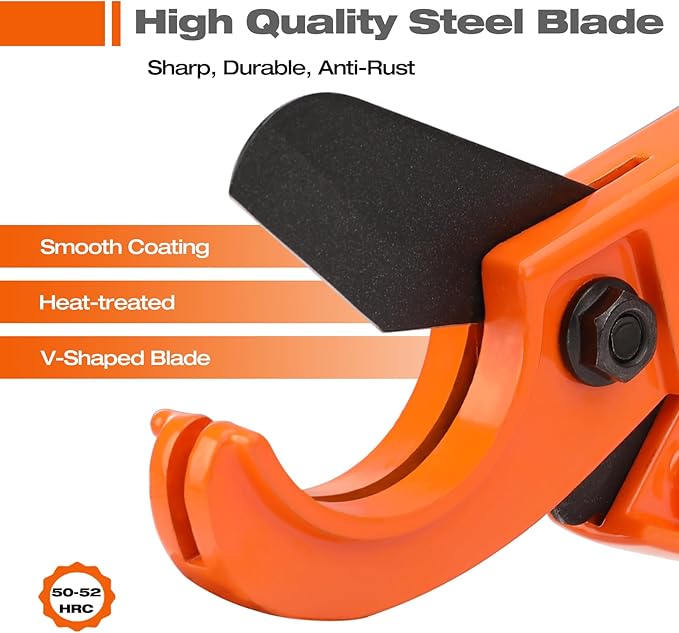 ValueMax PEX Cutter with Sharp Blade, Hose Cutter with 1/8"-1" Cutting Capacity, Tubing Cutter for PEX, PPR, PE, PP and Rubber Hoses, Suitable for Home and Plumbing Repairs