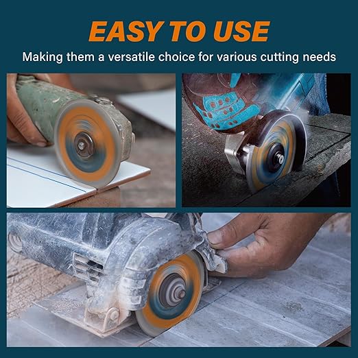 7" Continuous Rim Diamond Blade, Cutting Blade for Ceramic and Granite Tiles, Wet Cutting Blade with 7/8" Arbor Hole (3 Pack)