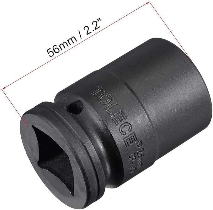 uxcell 3/4-Inch Drive 26mm 12-Point Impact Socket, CR-MO Steel 56mm Length, Standard Metric Sizes