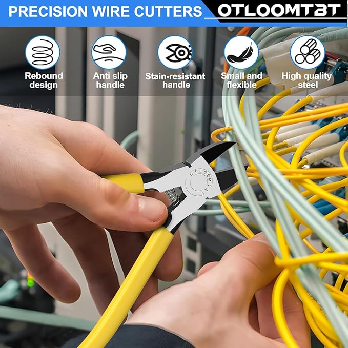 6-In and 5-In 2 PCS Ultra Sharp Compact Wire Cutters with Long Flat Nose Pliers Ideal for Cutting Crafts, Flowers, Plastics, Appliances and Any Clean Cutting Needs Powerful Wire Cutter