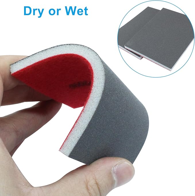 20Pcs 2000 Grit Sanding Sponge, 4" x 3" Soft and Cozy Sponge Wet Dry Sandpaper, Ultra Fine Grit Sanding Sponge for Smooth Finishing