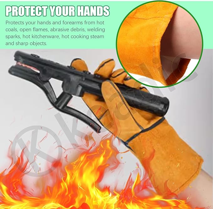 Keadic Welding Slag Removal Tool Set - Includes Chipping Hammer and Gloves for Splatter Removal, Rust Cleaning