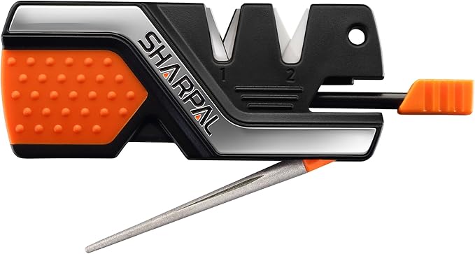 SHARPAL 101N 6-in-1 Pocket Knife Sharpener & Survival Tool ??Diamond Sharpening Rod, Fire Starter Ferro Rod, Whistle ??Sharpens Straight & Serrated Blades, Repairs & Hones Knives