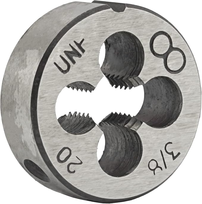 Aceteel 3/8"-20 UN HSS Tap And Die Set, 3/8 x 20 UN Machine Thread Tap And UN Round Thread Die Right Hand