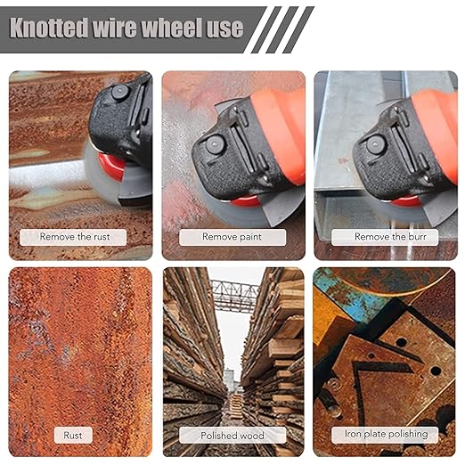 Wire Wheel for 4 1/2 Angle Grinder, 2 Pack 4 Inch Twist Knotted Wire Wheel for Grinders, with 5/8 Inch-11 Threaded Arbor, Angle Grinder Wire Wheel for Heavy&Light Duty Work