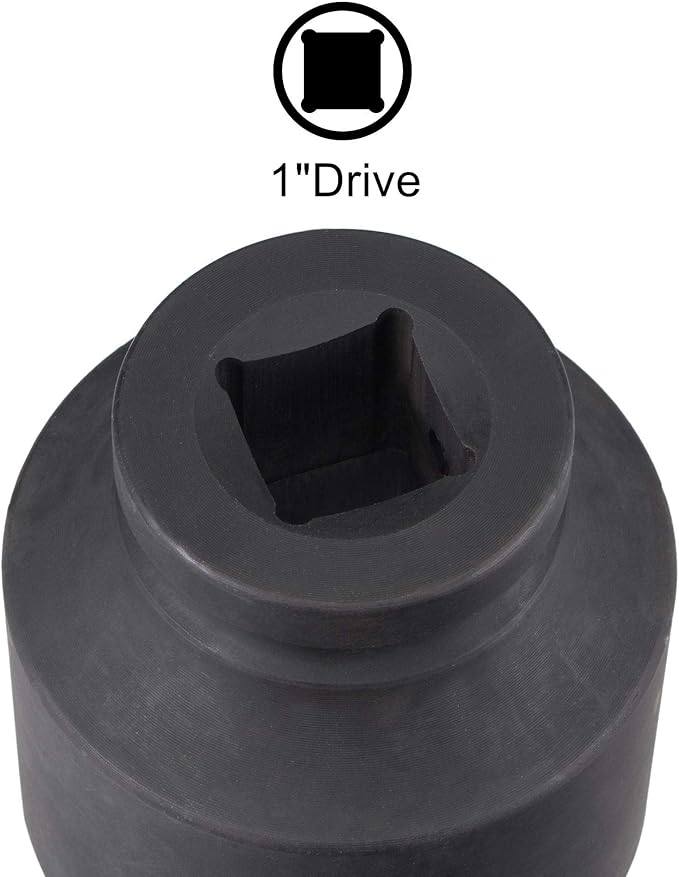 uxcell 1-Inch Drive 65mm 12-Point Impact Socket, CR-MO Steel 97mm Length, Standard Metric Sizes