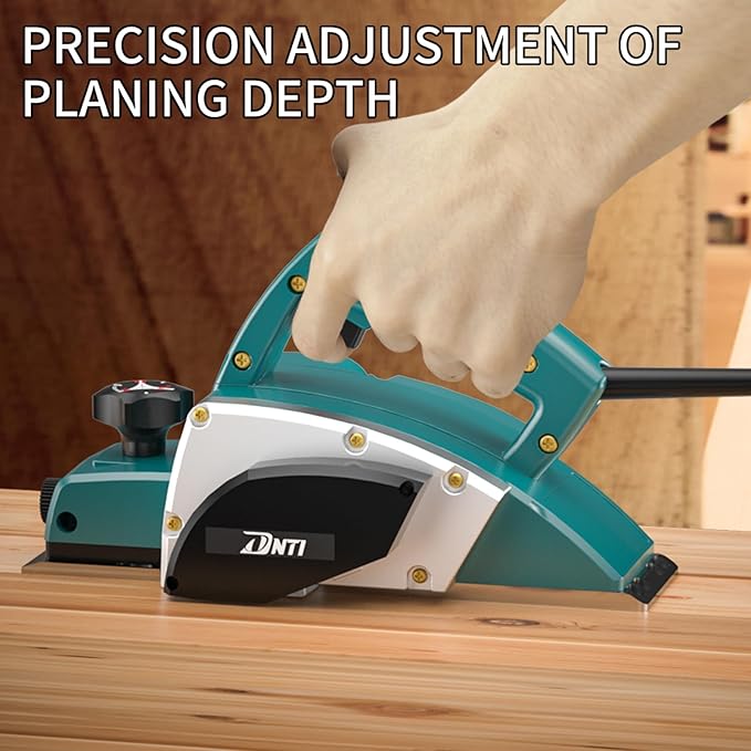 DNTI-3.8 AMP Electric Hand wood Planer depth 0-1 mm16000rpm Hand Planers Woodworking Tool 3-1/4 Inch Hand power Planer Handheld Planer for Wood Chamfer DIY model (2920B)