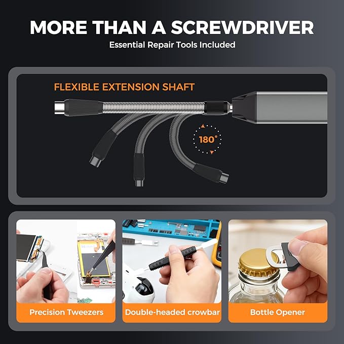 UF-TOOLS Mini Electric Screwdriver, 83 in 1 Cordless Rechargeable Small Power Screwdriver Set with 71 Bits, Led Light and Magnetic Mat, Professional Repair Tool for Phone Watch Camera Laptop PC