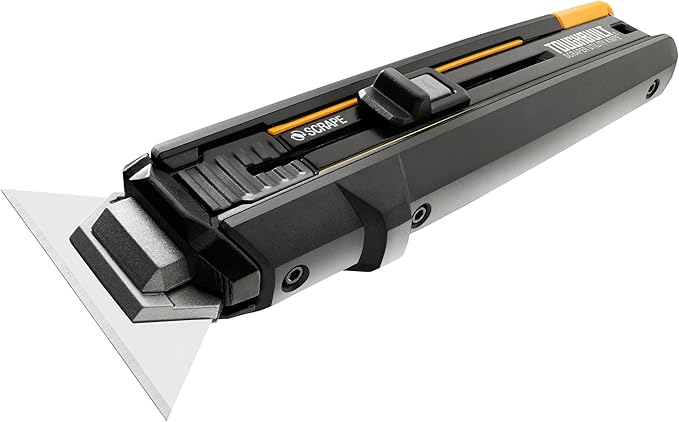 ToughBuilt ??Scraper Utility Knife with 5 Blades, Heavy-Duty Folding Utility Knife with Integrated Scraper Edge, Quick-Change Blade System & All-Metal Construction (TB-H4S5-01)