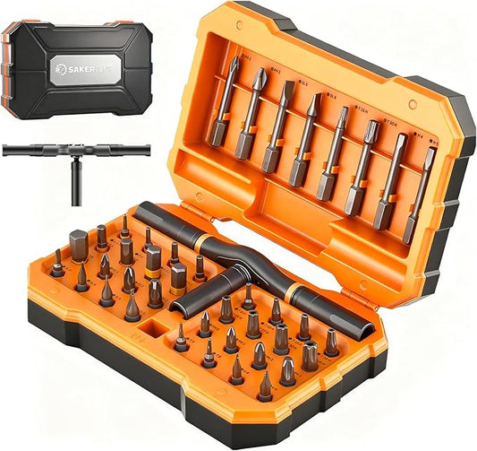 42 in 1 Magnetic Screwdriver Set, Ratcheting Screwdriver Kit,Detachable Multi-Functional Handle & 40pcs in Storage Case for Electronics, Furniture, DIY& Holiday Gifts (Orange)
