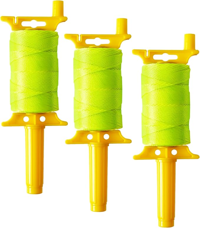 Reloadable Line Reel,Mason Line String Line,600 Ft Length Nylon Twine,Nylon String for Gardening Or Masonry Tools,Twine String for Gardening,Yellow,3 Park
