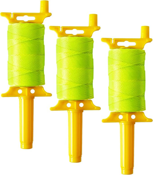 Reloadable Line Reel,Mason Line String Line,600 Ft Length Nylon Twine,Nylon String for Gardening Or Masonry Tools,Twine String for Gardening,Yellow,3 Park