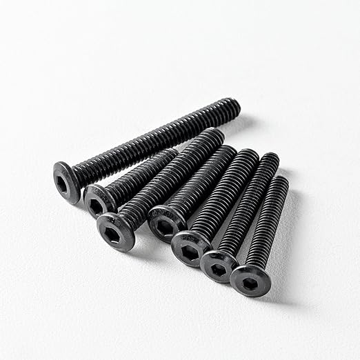 1/4-20 x 2 (15 Pack) Flat Head Hex Socket Cap Screws Bolts, Black Oxide 304 Stainless Steel 18-8, Hex Drive, Bright Finish, Fully Machine Thread