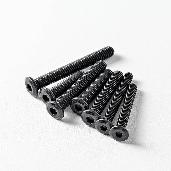 5/16-18 x 1-3/4" (10 Pack) Flat Head Hex Socket Cap Screws Bolts, Black Oxide 304 Stainless Steel 18-8, Hex Drive, Bright Finish, Fully Machine Thread