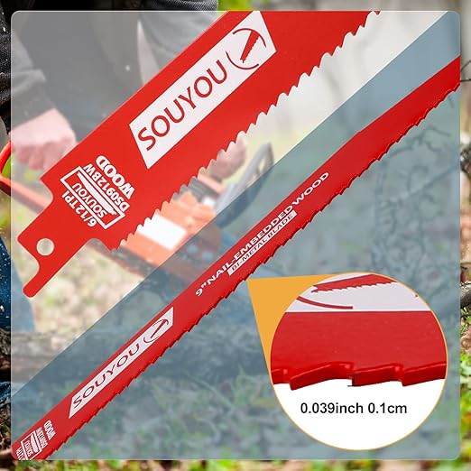 25 Pack 9 Inch 6/12 Tpi Reciprocating Saw Blades Bi-Metal Steel Demon with Perma-Shield Coating Stud and Reciprocating Saw Blades for Cutting Embedded Wood Metals PVC Pallets etc.