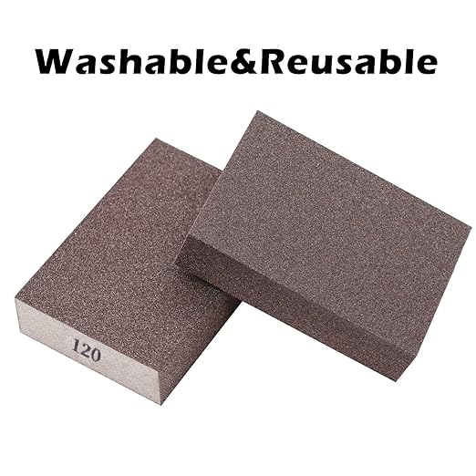 4 Pack Sanding Sponge,Drywall Sanding Blocks 4 Grits Per Pack (60/80/120/220),Washable and Reusable Sandpaper Block for Wood Furniture,Wall,Pot,Sheetrock,Metal and Brush Sanding