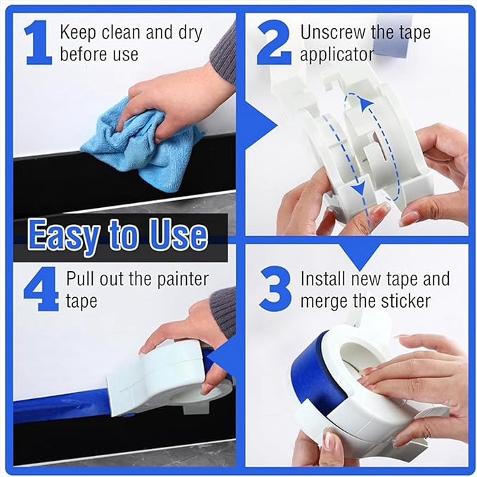 RSHuiOUXX Painter Tape Applicator with 22Yard Long Painter Tape Masking Tape Dispenser for Trim Window Door Home Decoration