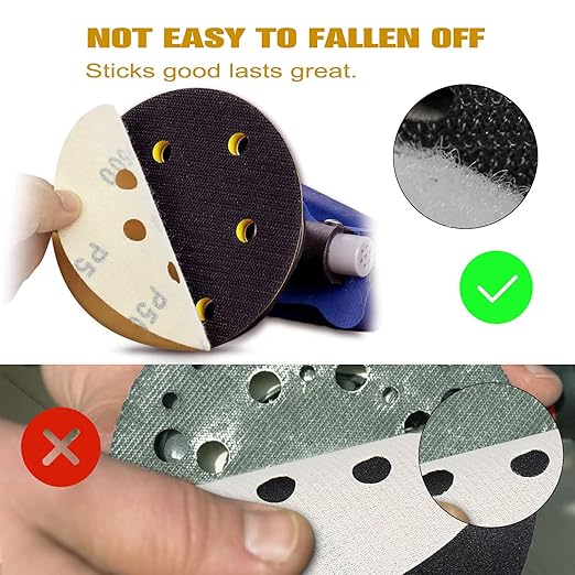 100PCS 5 Inch 8 Hole Sanding Discs 80 Grit,Gold Round Hook and Loop Sandpaper for Random Orbital Sander