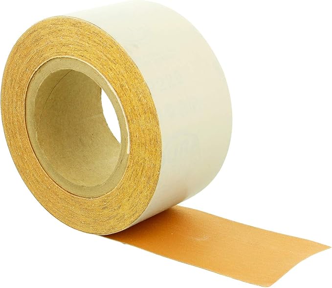 Dura-Gold Premium Gold 240 Grit PSA Longboard Sandpaper, 20 Yard Roll, 2-3/4" Wide, Self Adhesive Stickyback, Woodworking & Automotive Sandpaper Roll, Air File Sand Paper, Auto Sanding Blocks