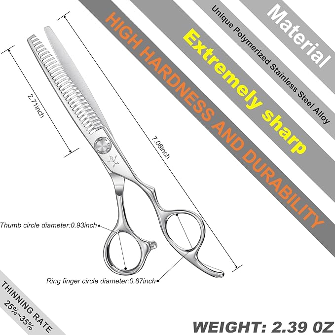 High-end Professional Hair Thinning Scissors Hair Cutting Teeth Shears Barber Hairdressing Texturizing Scissor Extremely Very Sharp 6.25 Inch Stainless Steel Alloy For Men,Women,Salon & Home