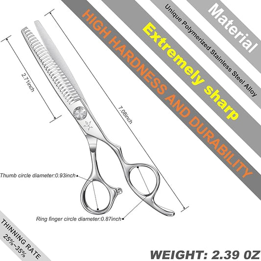 High-end Professional Hair Thinning Scissors Hair Cutting Teeth Shears Barber Hairdressing Texturizing Scissor Extremely Very Sharp 6.25 Inch Stainless Steel Alloy For Men,Women,Salon & Home
