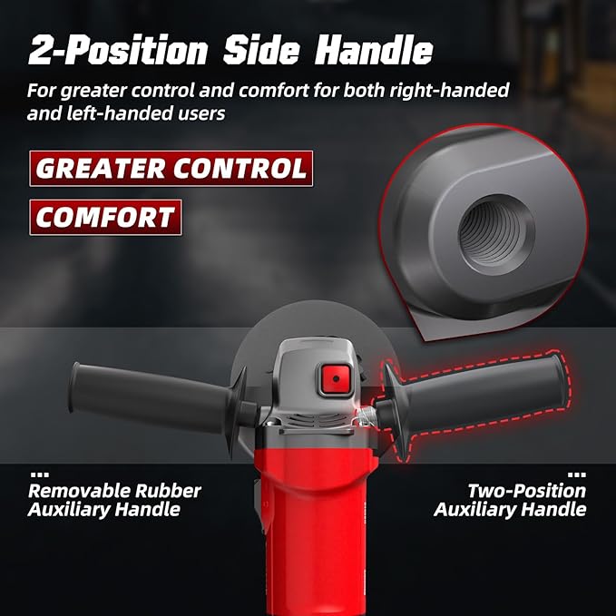 Angle Grinder, 7.5-Amp 4 1/2 inch Electric Grinder Power Tools 12000 RPM with Cutting and Grinding Wheels, Flap Disc and Auxiliary Handle for Cutting, Grinding, Polishing, M14 Thread