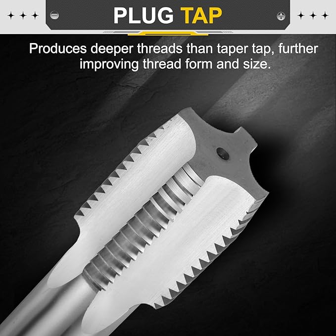 uxcell Hand Plug Tap M52 x 5 H2 Metric Thread Plug Style Taps Straight Flute Screw Tapping Threading Tool High Speed Steel HSS6542